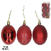 set 12 bolas de navidad rojas 6 cm 3 surtidas (gerimport - 8430540109123)