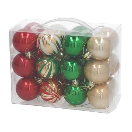 maletin x24 bolas sam oro-rojo-verde 5 cm (gerimport - 8445393354798)