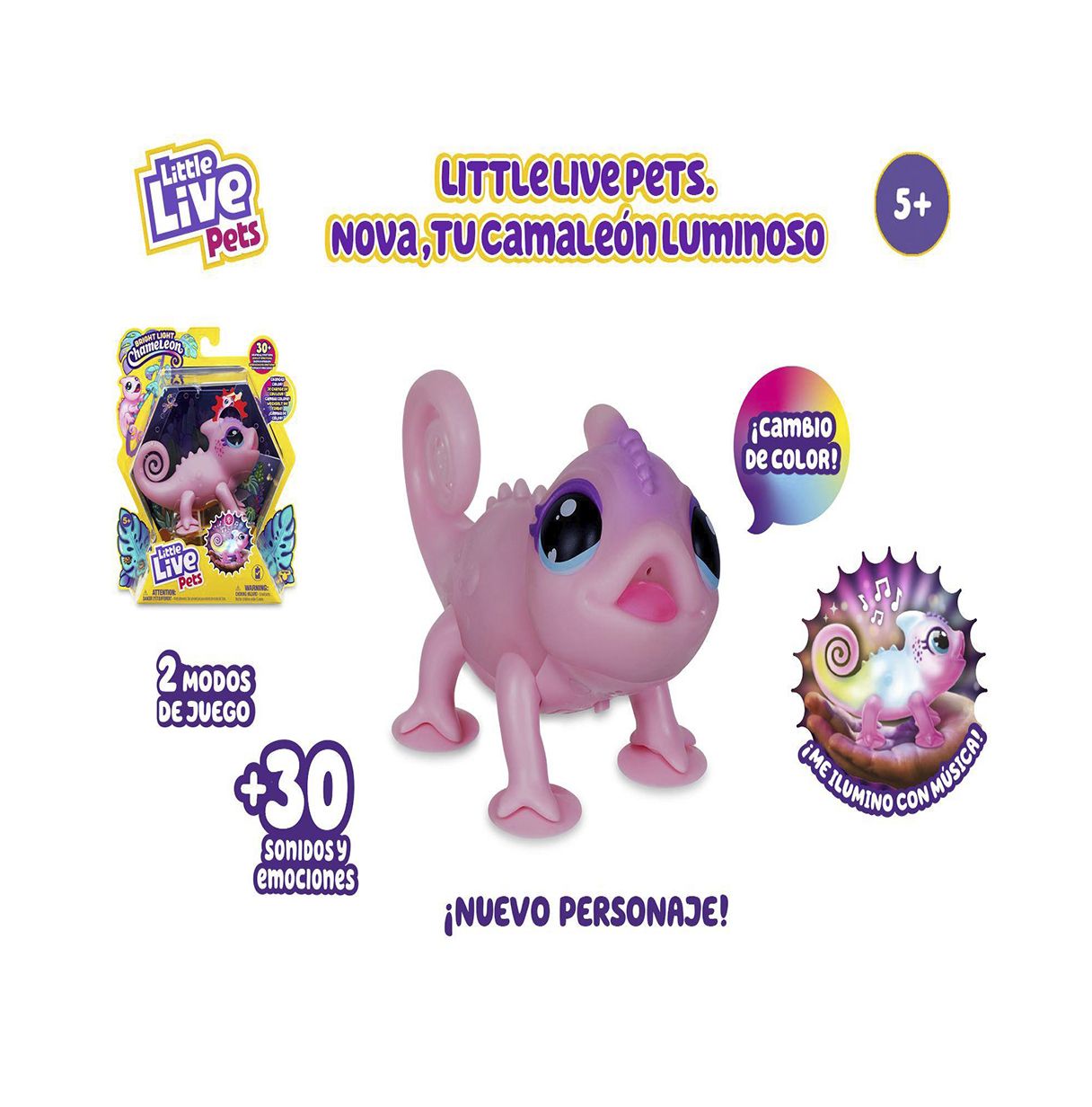 little live pets nova tu camaleon luz  (famosa - lp201000)