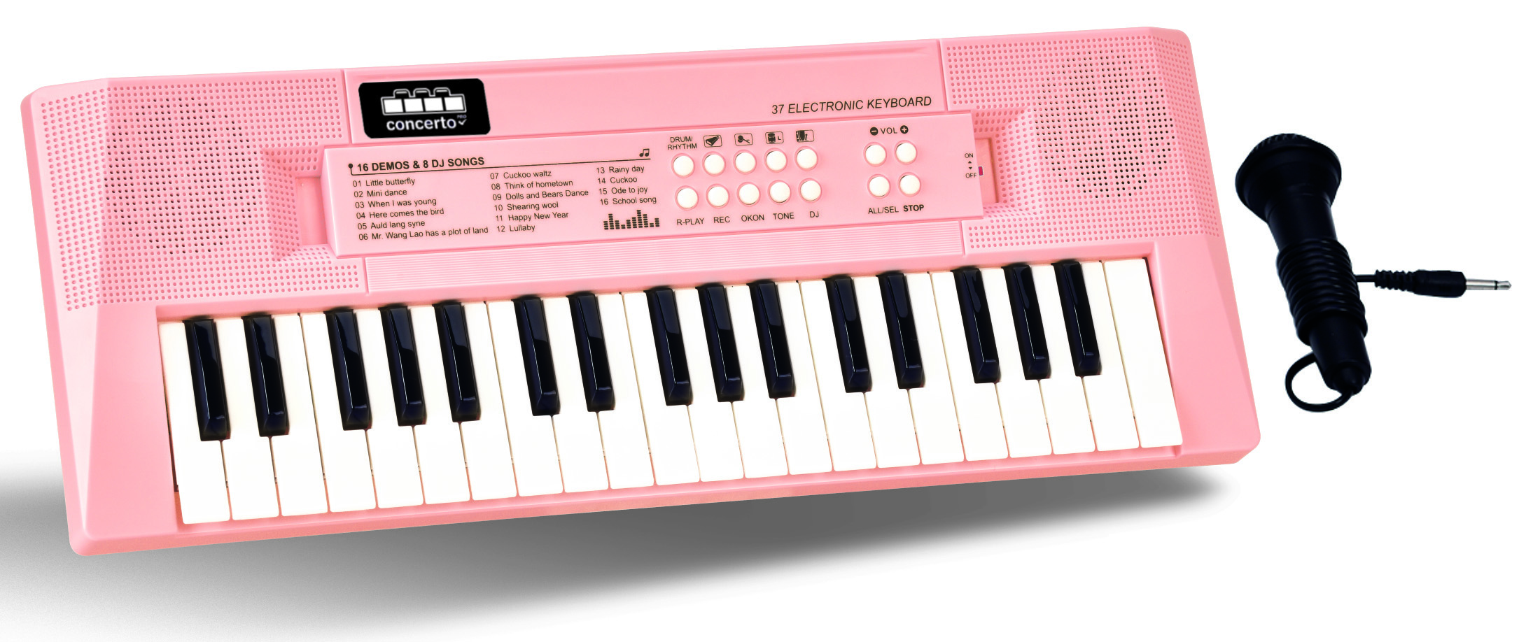 organo 37 teclas color rosa y micro
