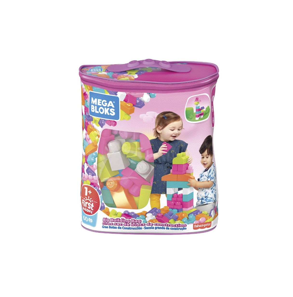 mega bloks eco mega bolsa 60 rosa   (mattel dch54)