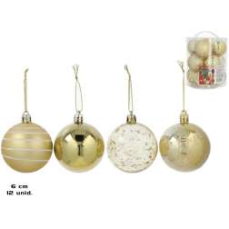 bote x12 bolas 6 cm line dorado (gerimport - 8445393314136)