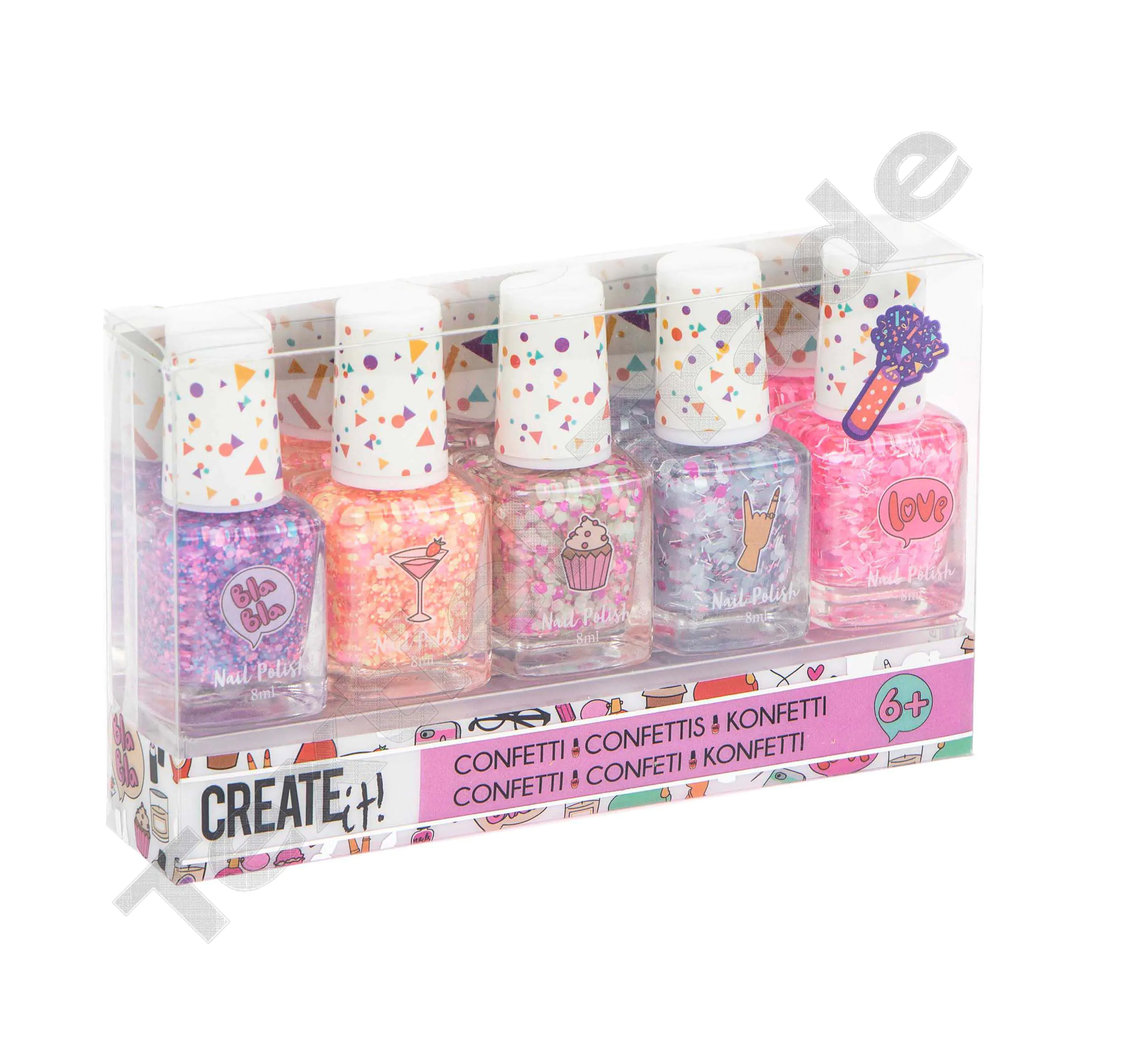 create it nail polish confetti 5-pack  (anexo aromya - 84147)