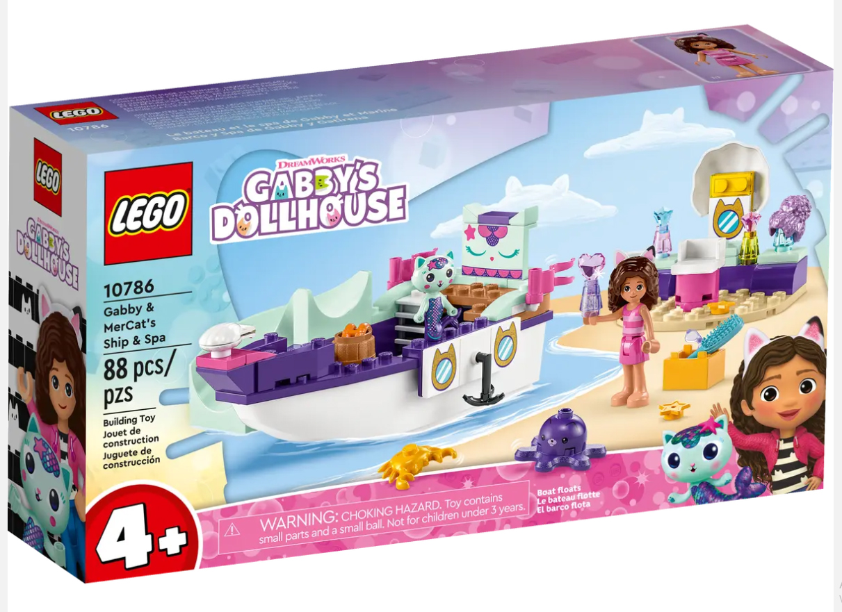 lego gabby´s dollhouse barco y spa (10786)