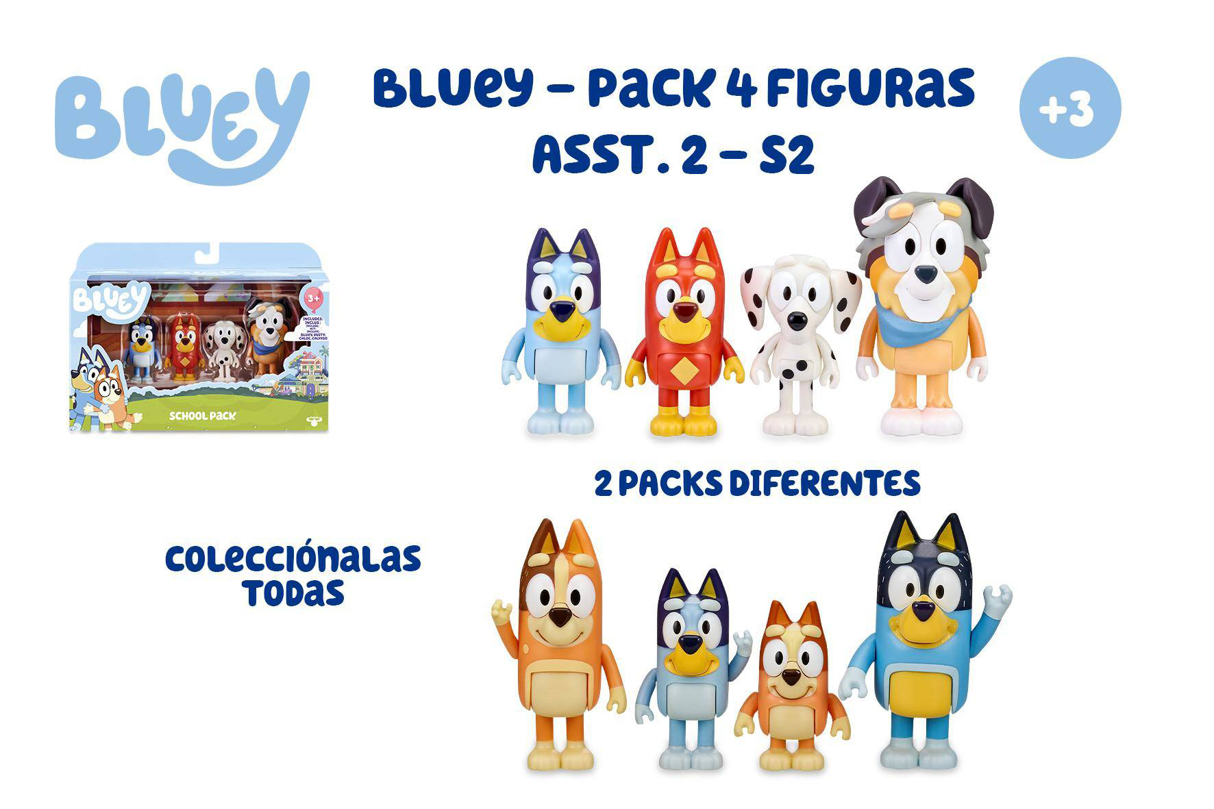 bluey s2 pack 4 figuras surtidas ( famosa - bly09000)