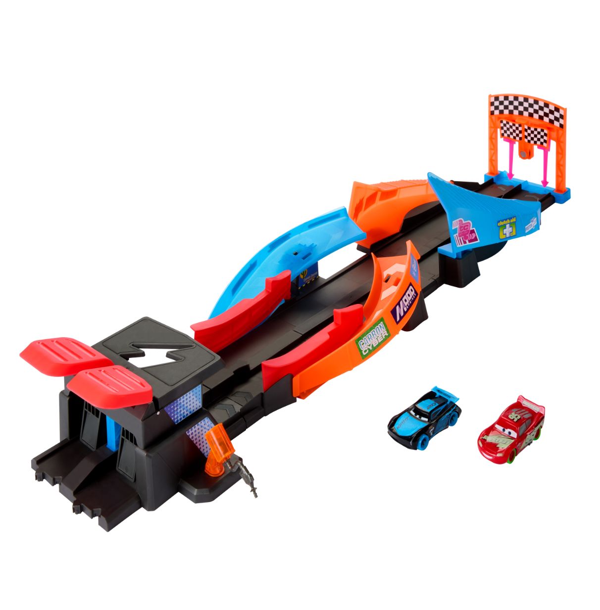 cars night racing pista coches juguetes  (mattel - hpd80)