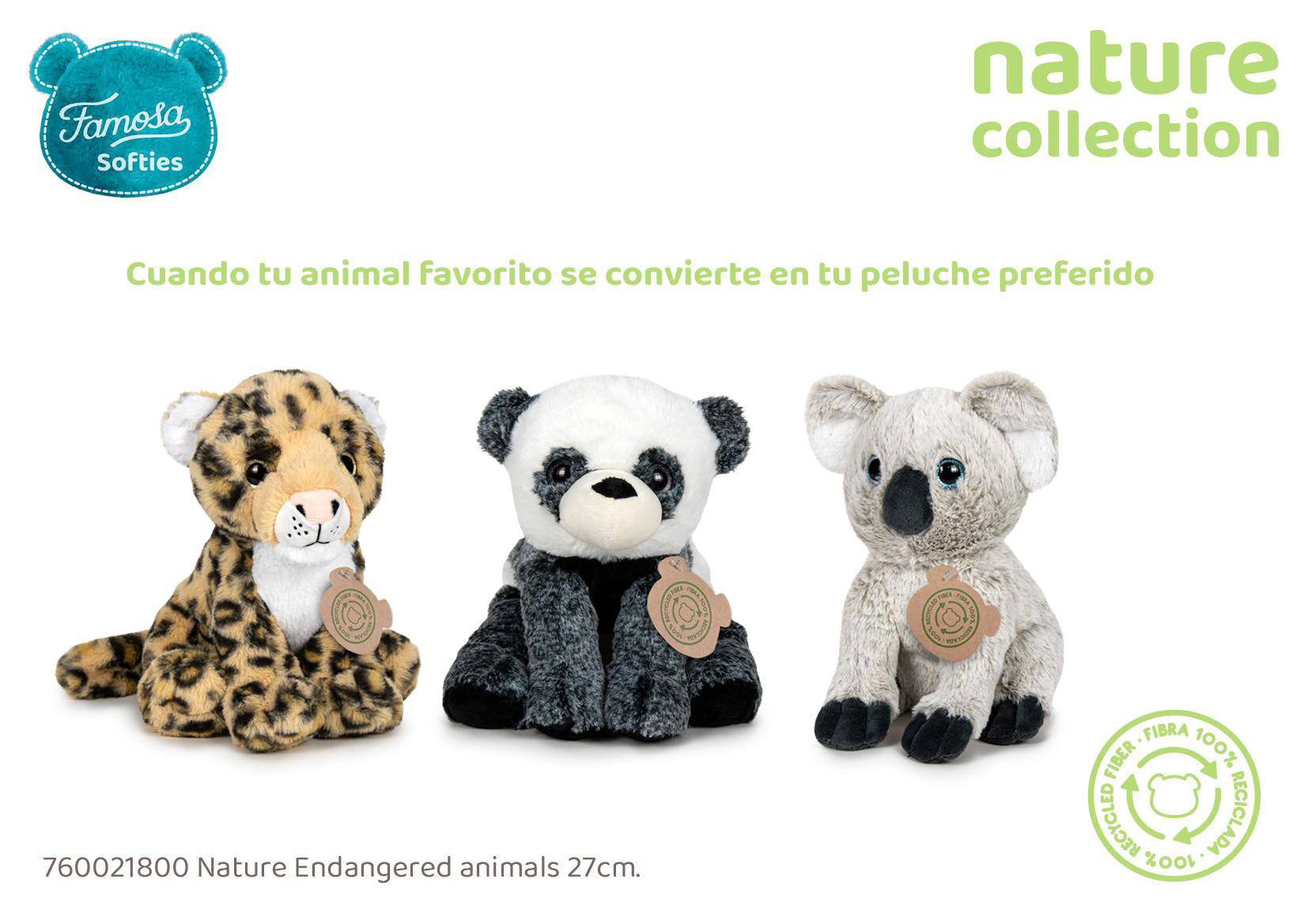 peluche nature endangered animals 27cm (famosa - 760021800)