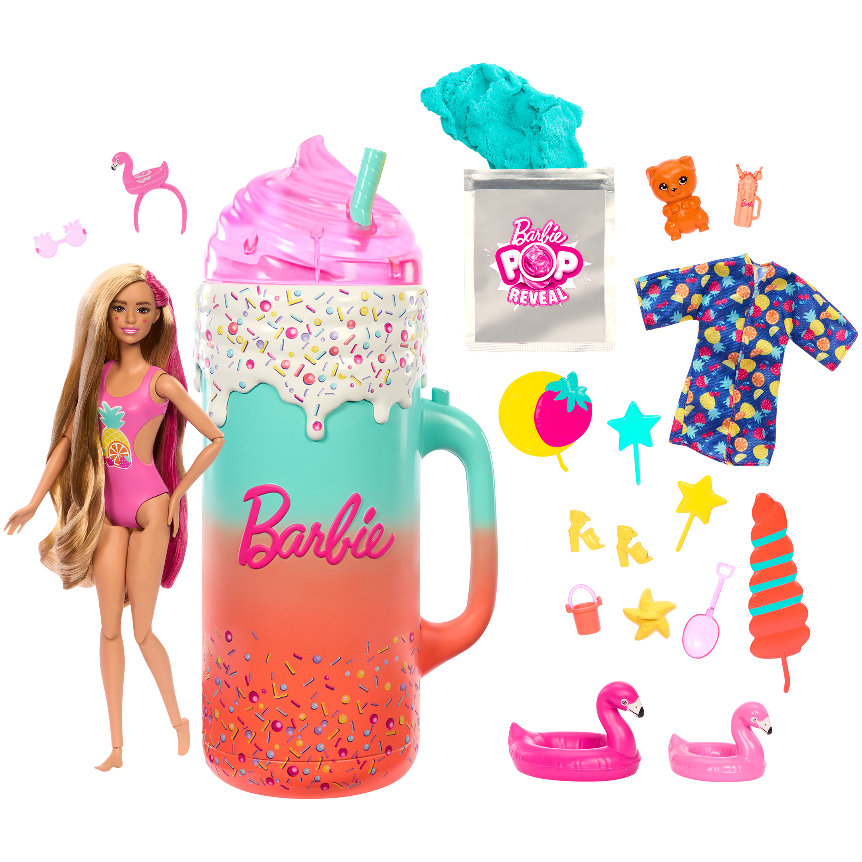 barbie pop reveal frutas smoothie (mattel - hrk57)