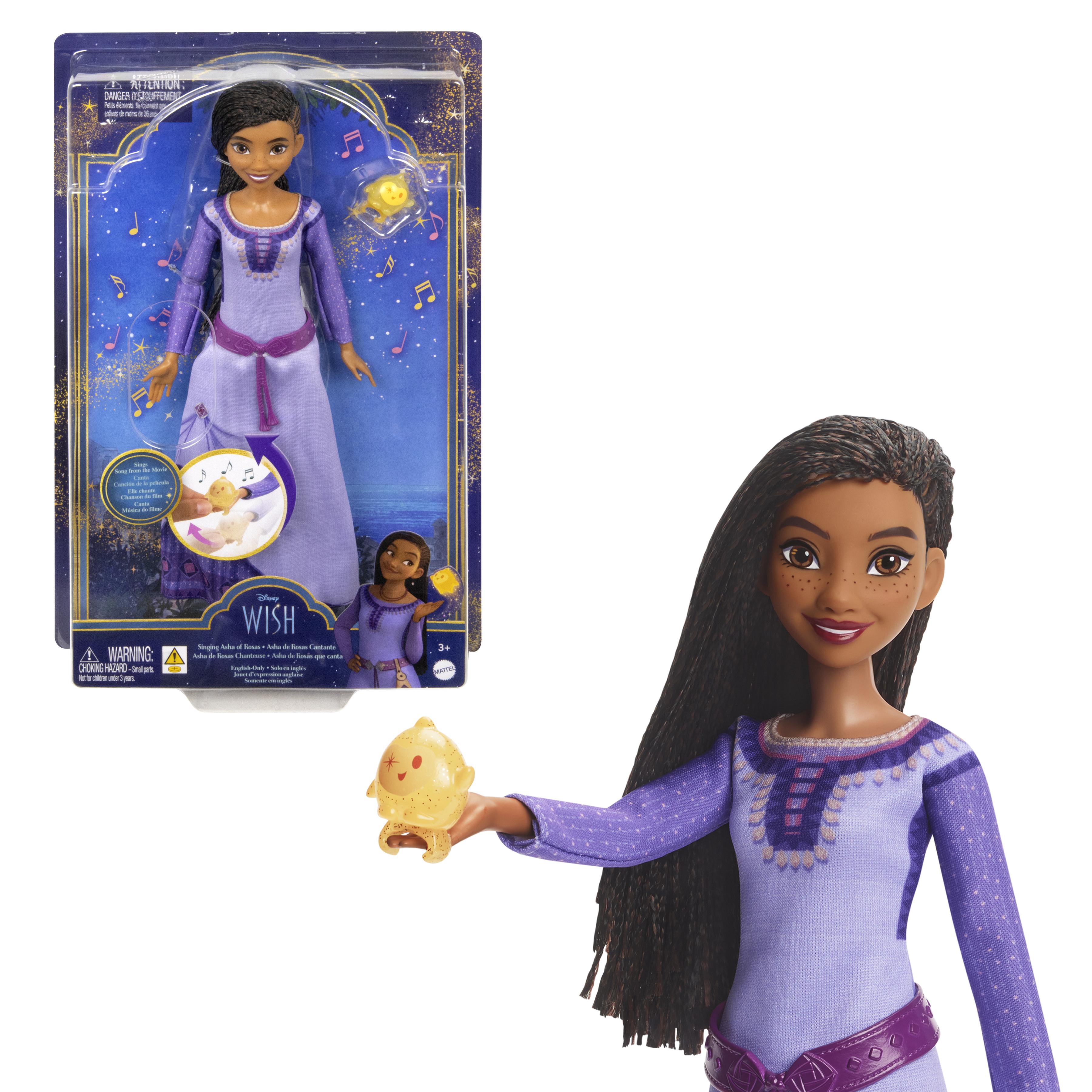 disney wish muñeca asha canta en español (mattel -hxj19)