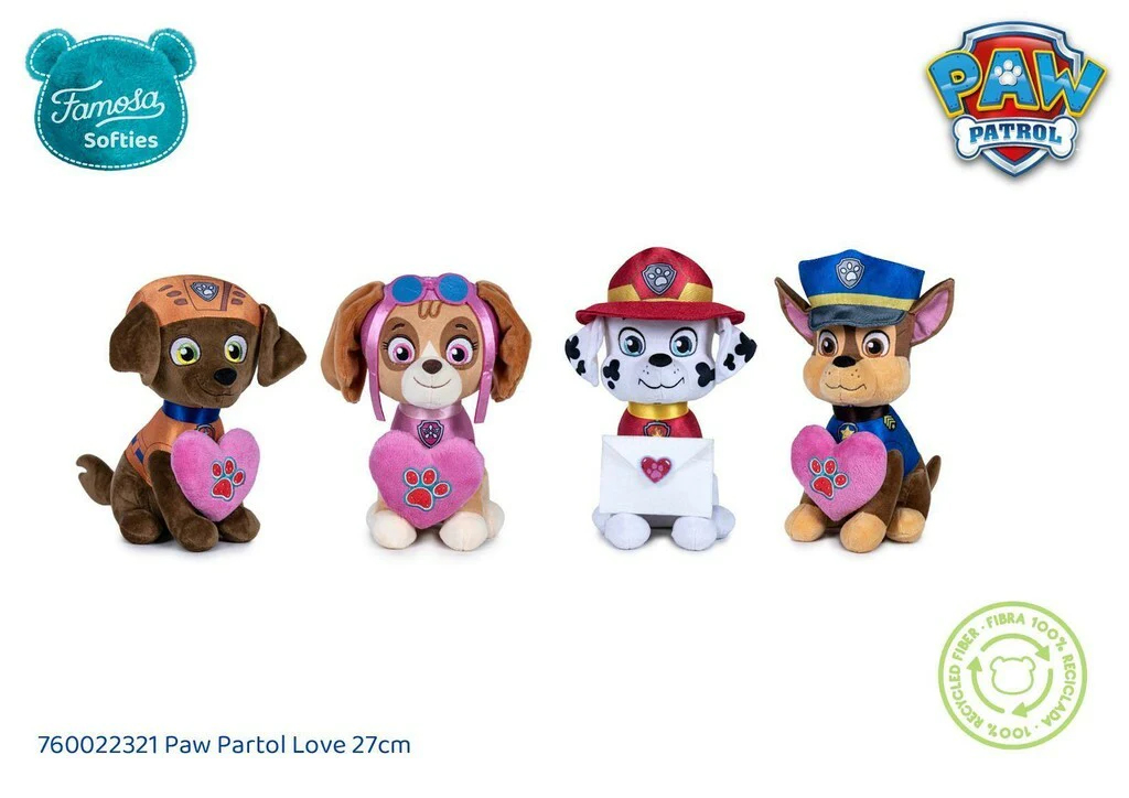 peluche paw patrol love 27 cm ( famosa - 760022321)