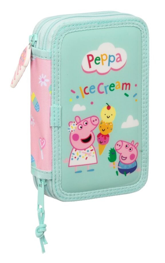 peppa pig plumier doble pequeño 28 piezas ( safta - 412372854 )