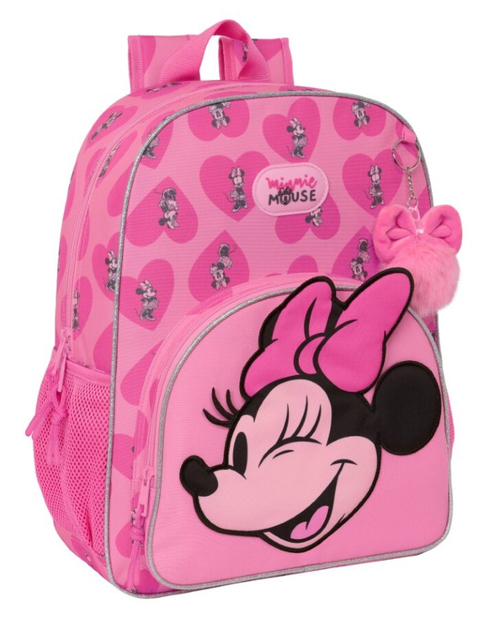 minnie mouse mochila 33 cm adaptable carro ( safta - 612334180)