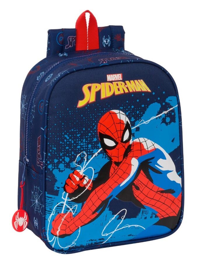 spiderman neon mochila guarderia adaptable carro (safta - 612443232)