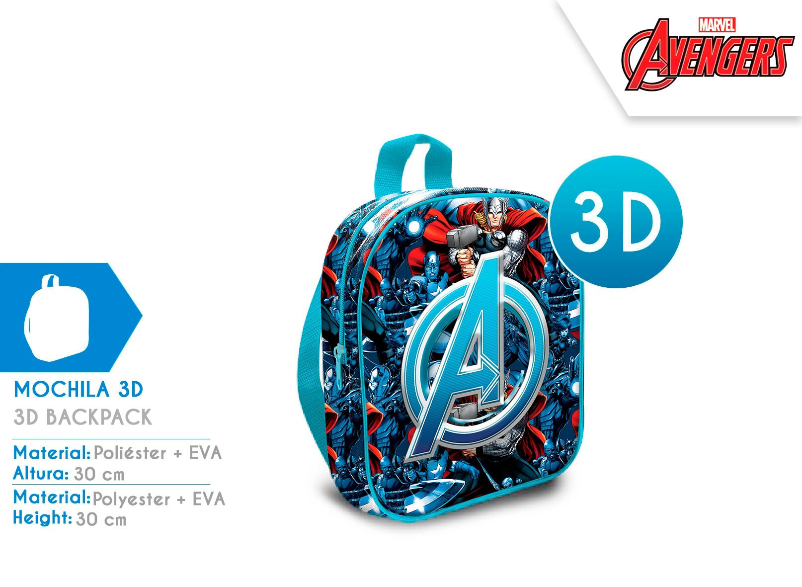 avengers mochila 3d (kids licensing - av5004)