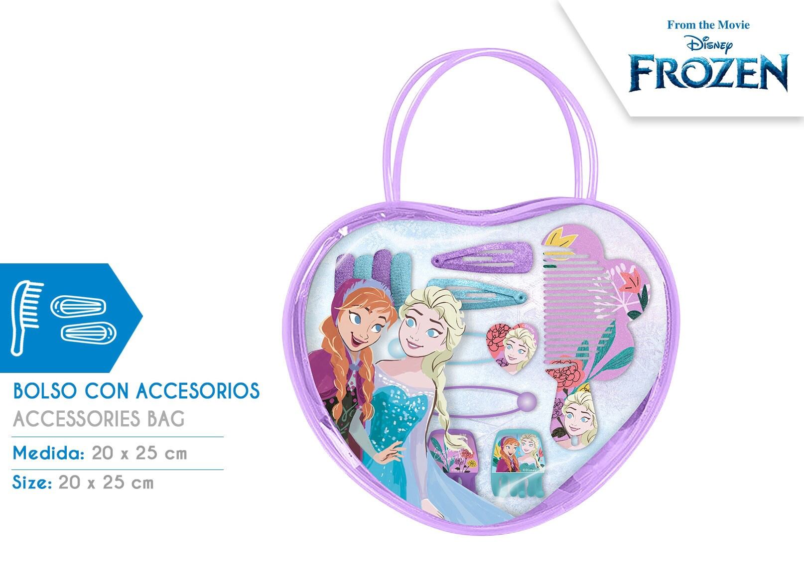 frozen bolso corazon accesorios de pelo (kids licensing - d06615mc)