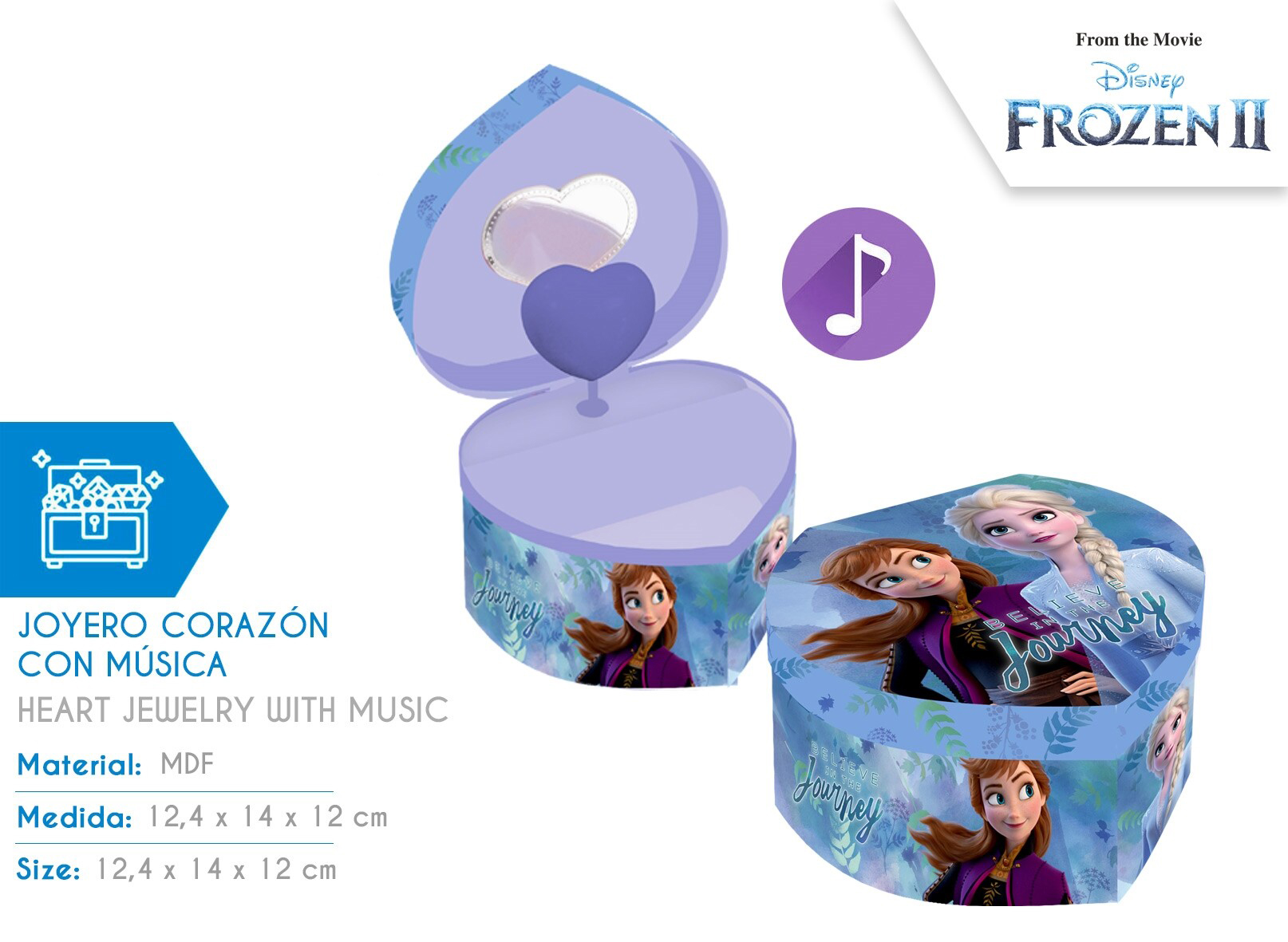 frozen joyero musical corazon (kids licensing - wd21973)