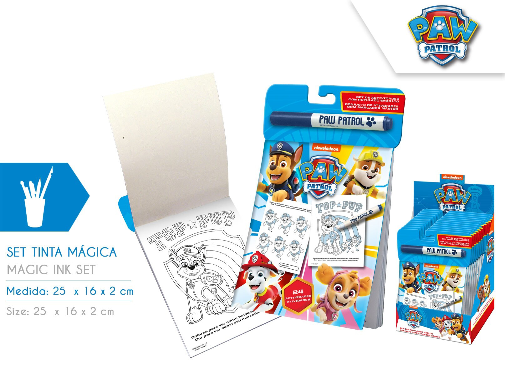 paw patrol set papeleria tinta magica  (kids licensing - pw19758)