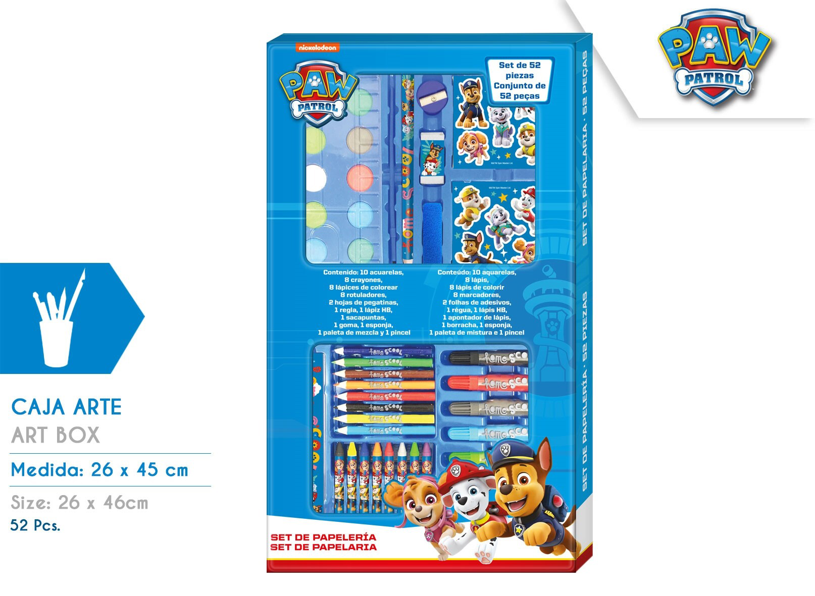 paw patrol caja arte dibujo 52 piezas (kids licensing - pw19817)