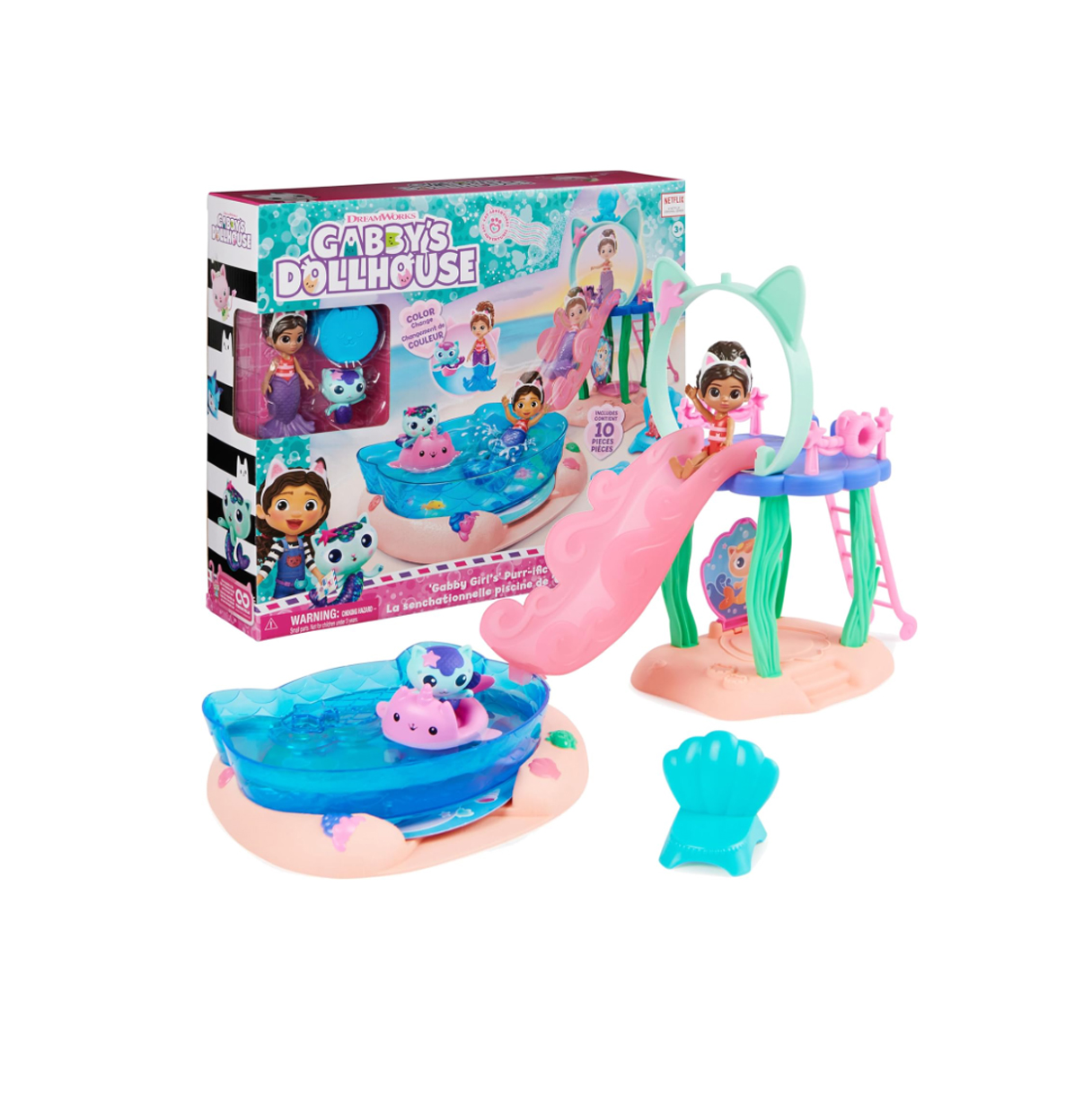 gabby´s dollhouse playset piscina gabby (spin master - 6067878)