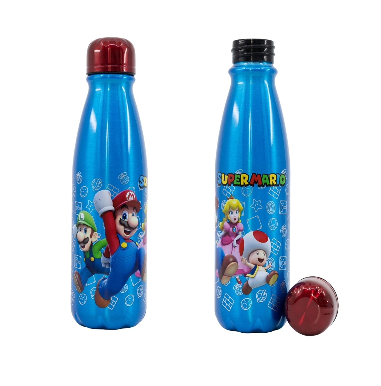 stor botella aluminio 600 ml super mario ( 75240)