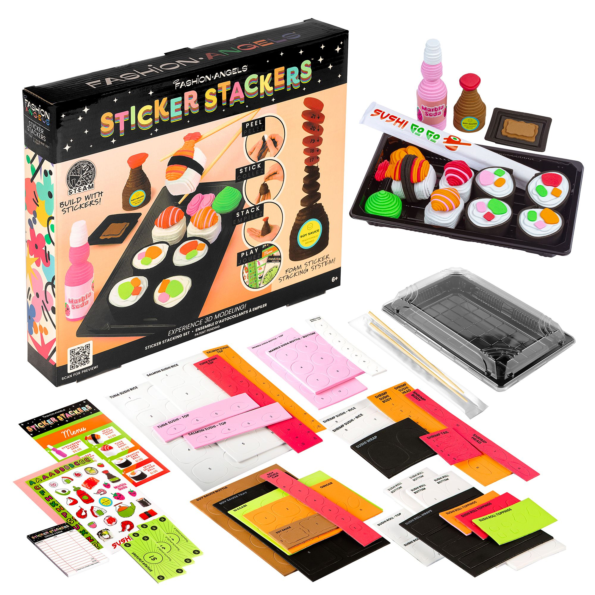 crayola sticker pegatinas 3d set sushi  (f13194)