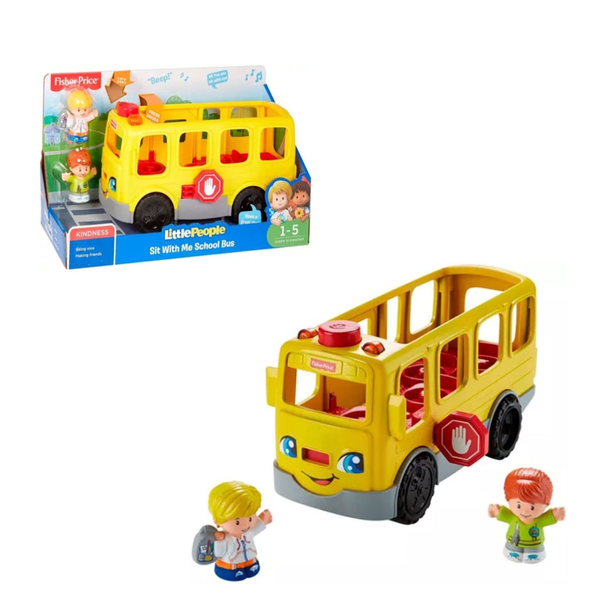 fisher little people autobus sientate (mattel - fkx01)