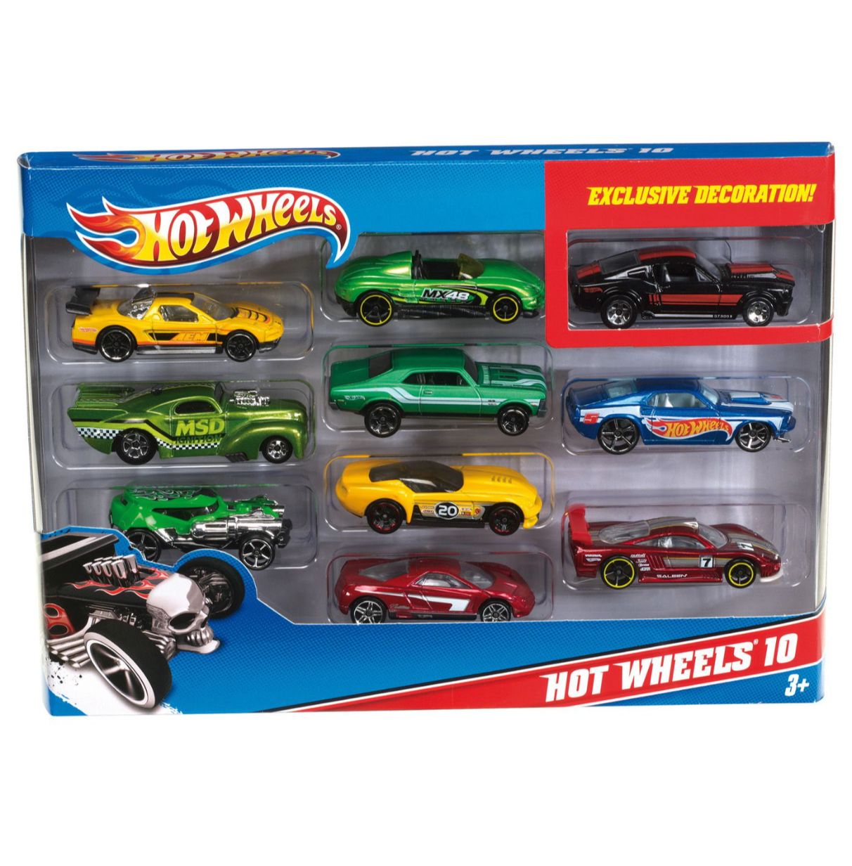 hot wheels pack de 10 vehículos modelos surtidos (mattel 54886)