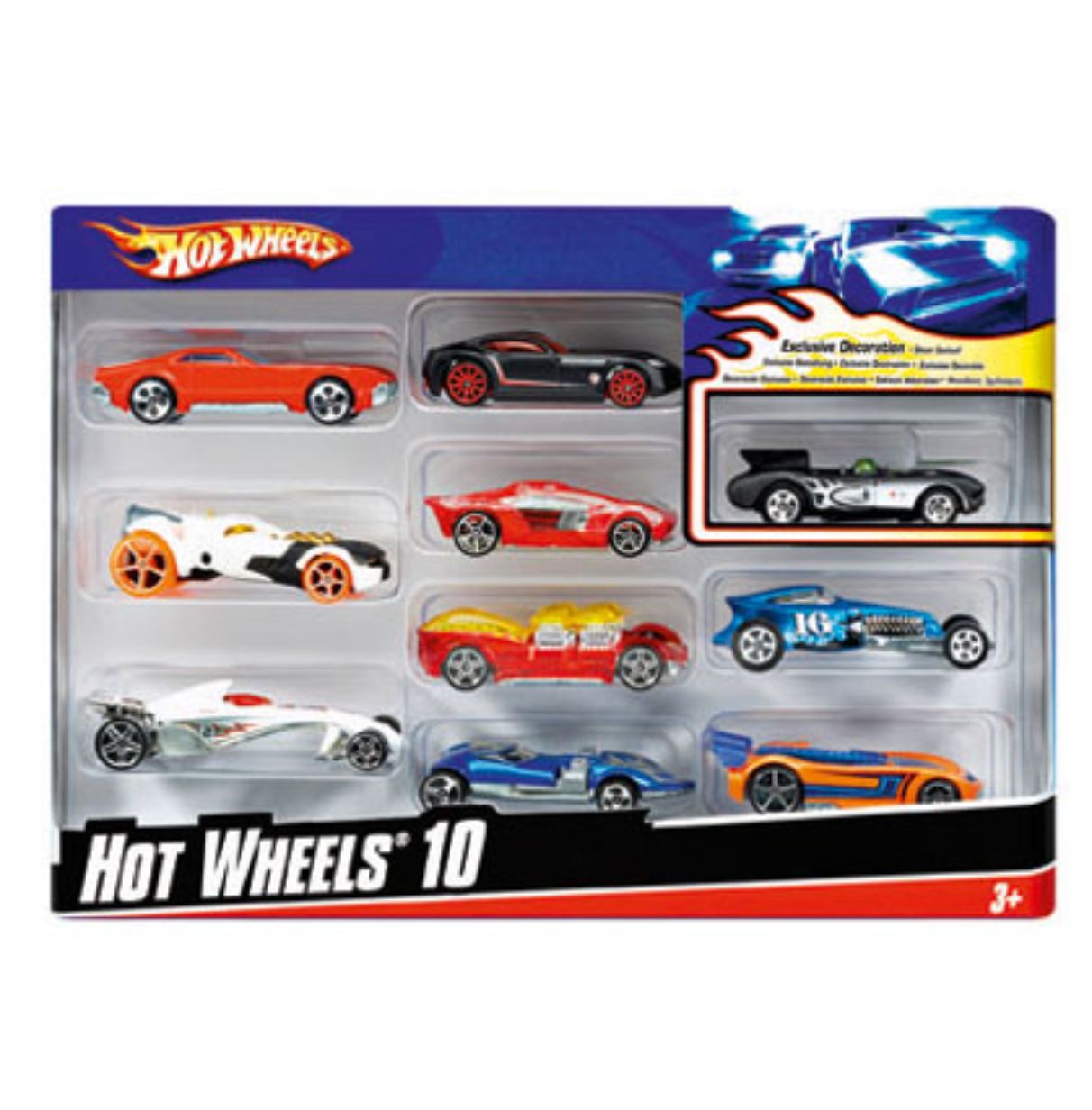 hot wheels pack de 10 vehículos modelos surtidos (mattel 54886)