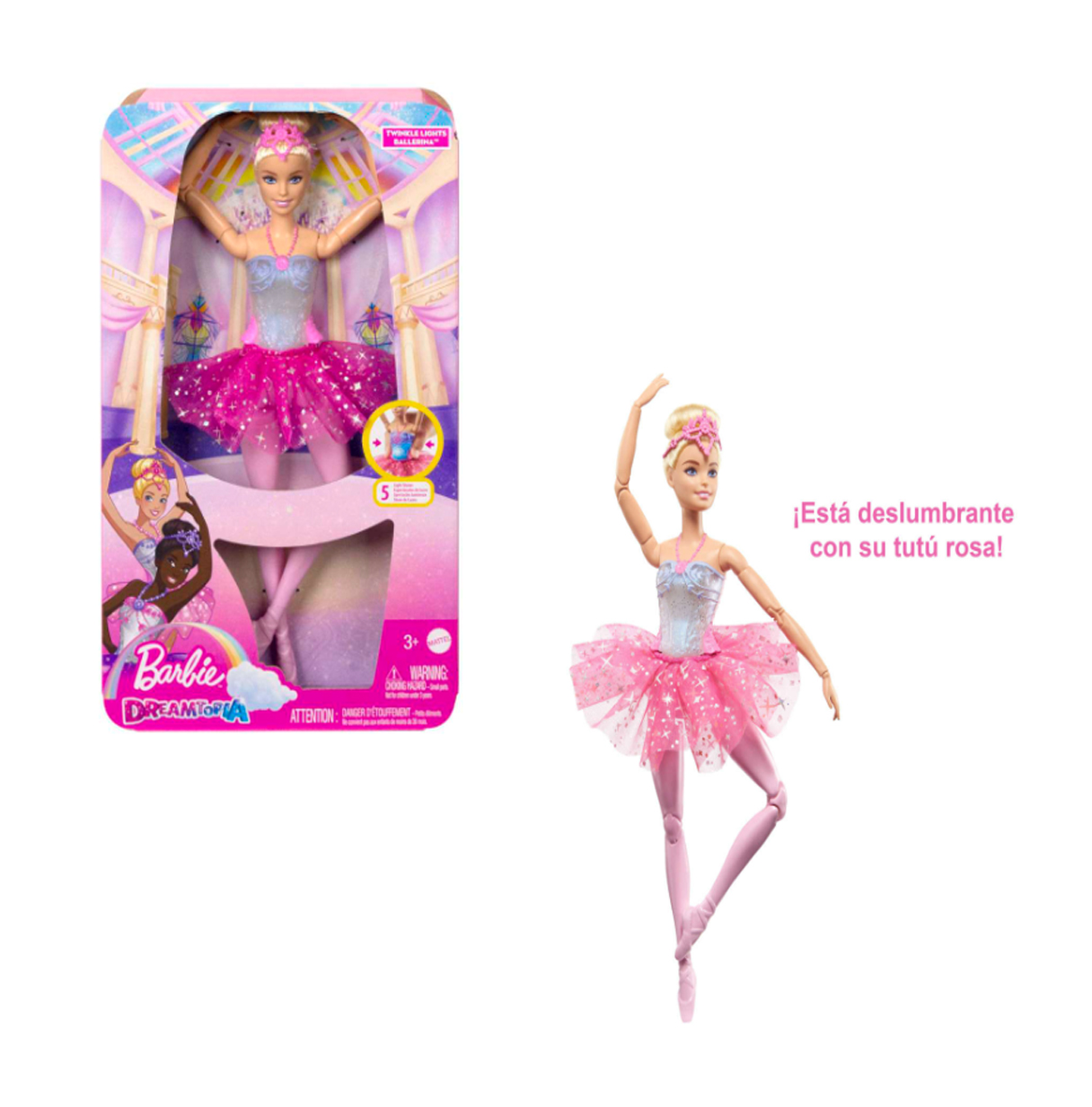 barbie dreamtopia bailarina tutu rosa  (mattel - hlc25)