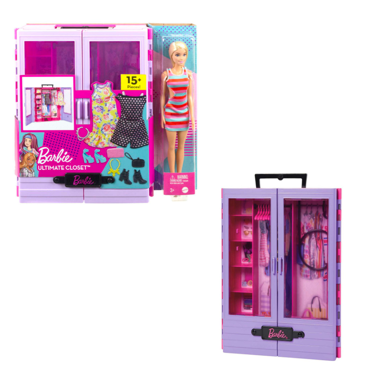 barbie fashionista armario con muñeca  (mattel - hlj66)