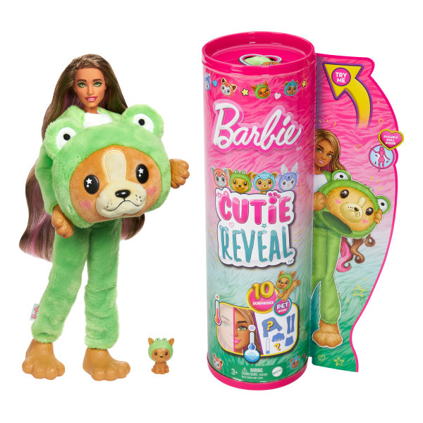 barbie cutie reveal perro rana (mattel - hrk24)