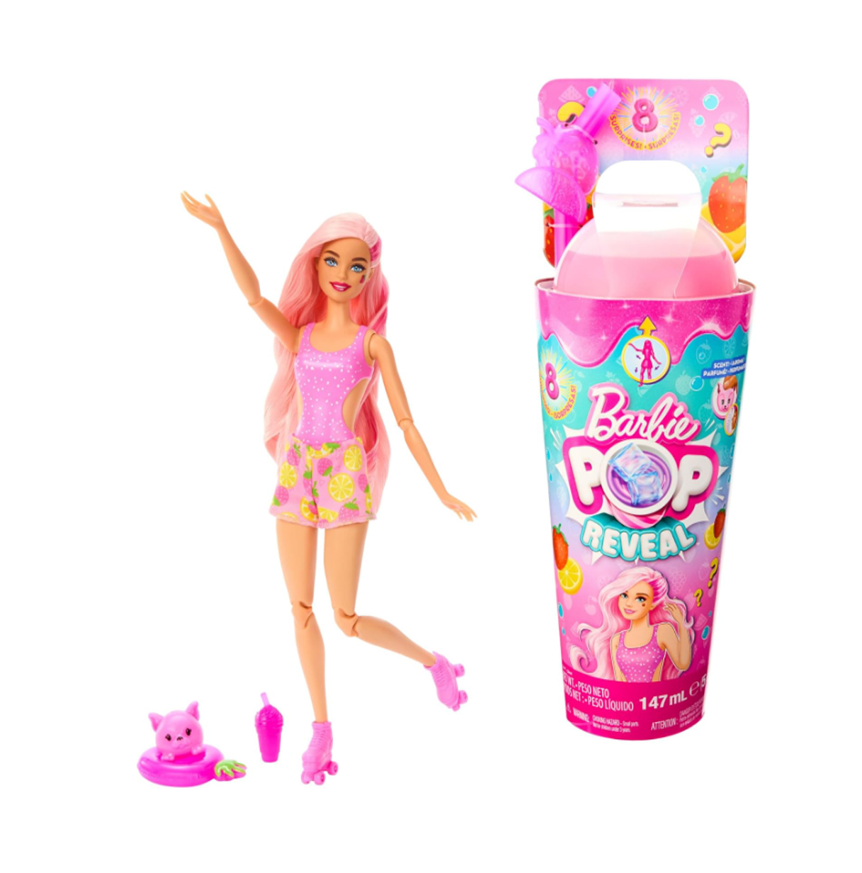 barbie pop reveal frutas fresa (mattel - hnw41)