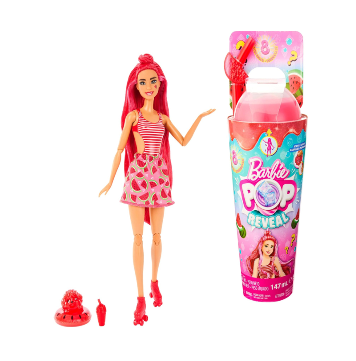 barbie pop reveal frutas sandia (mattel - hnw43)