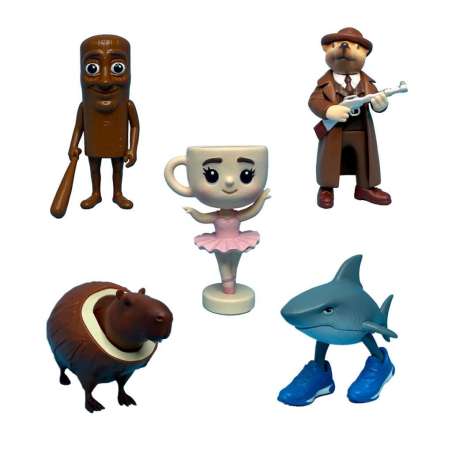 italian brainrot pack de 5 figuras de 5 cm (bizak - 35007601)