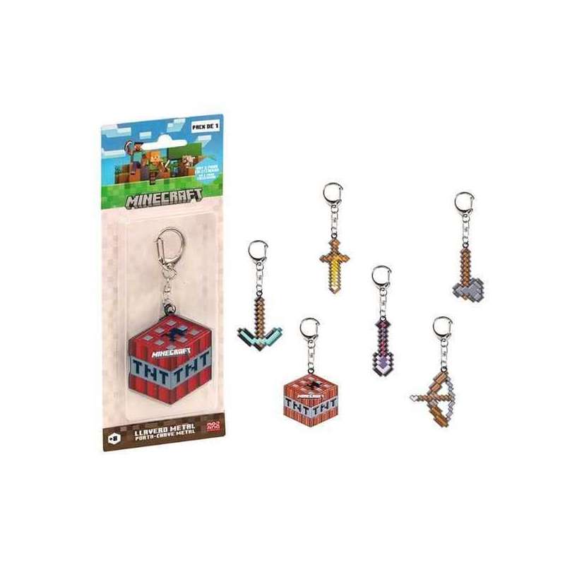 minecraft llavero metal pack 1 en blister (bizak - 64110007)