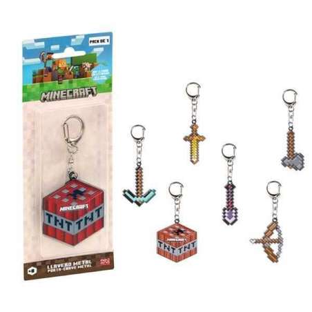 minecraft llavero metal pack 1 en blister (bizak - 64110007)