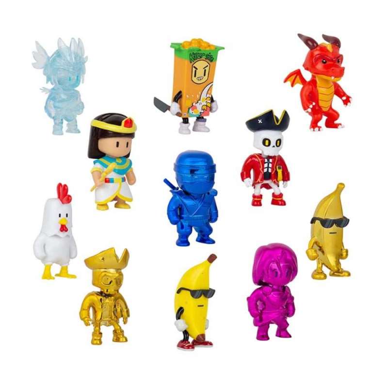 stumble guys pack gorra con 2 figuras sorpresa  (bizak - 64112700)