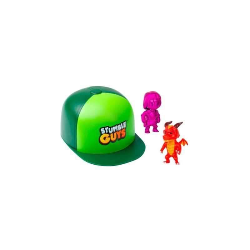 stumble guys pack gorra con 2 figuras sorpresa  (bizak - 64112700)