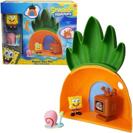 bob esponja casa piÑa + 2 figuras (bizak - 64566040)