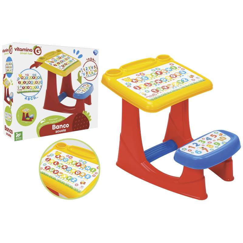 escritorio escolar con banco actividad 55x56x73,5 (globo - 05282)