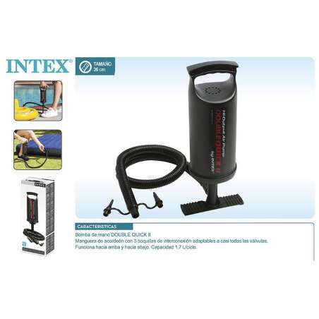 intex hinchador mano double quick ii 36 (68614)