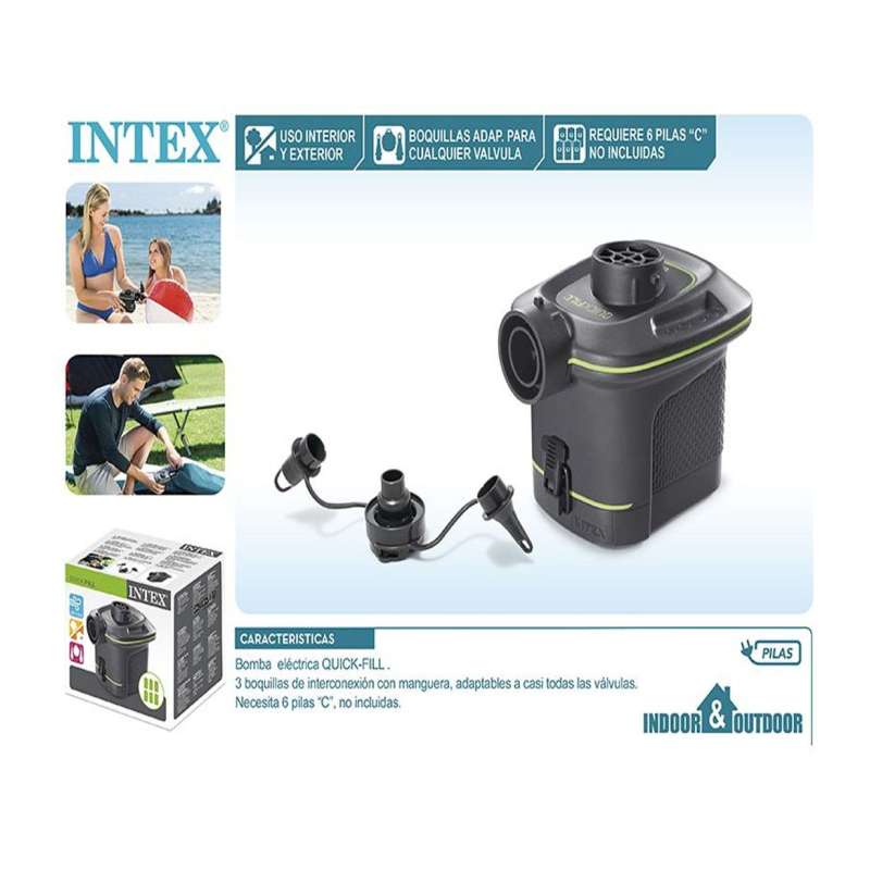 intex bomba electrica quick fill pilas ( 66638)