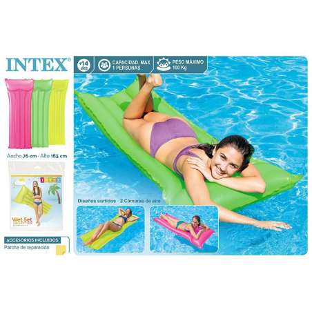 intex colchoneta hinchable neon 183x76cm (59717)