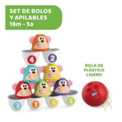 chicco set de bolos monkey strikeb (artsana - 5228)