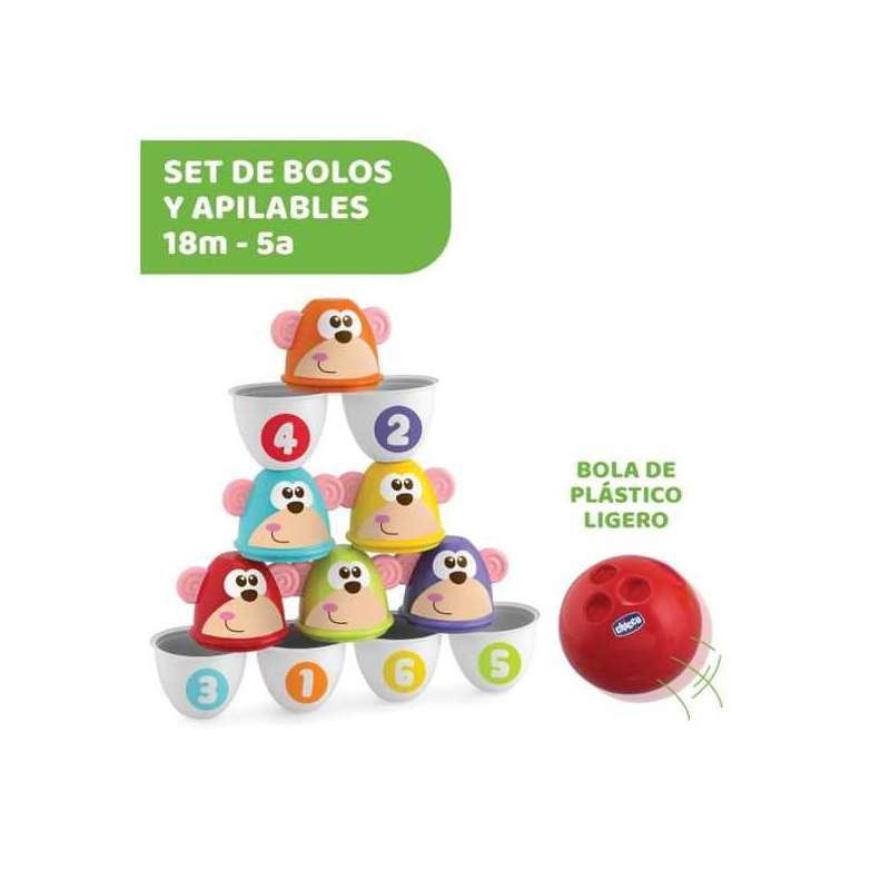 chicco set de bolos monkey strikeb (artsana - 5228) chicco set de bolos monkey strikeb (artsana - 5228)