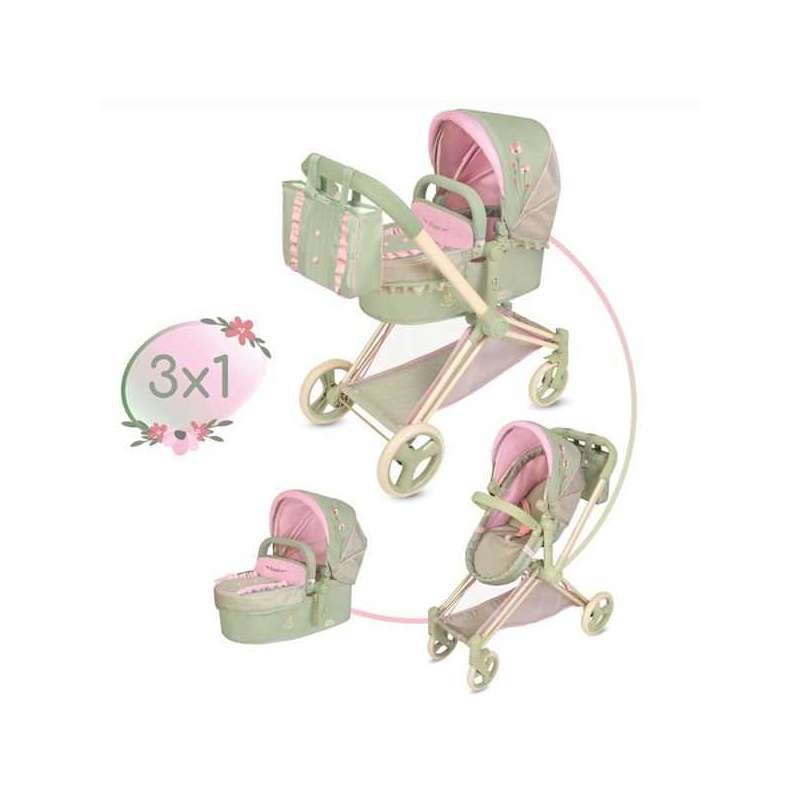 botanic coche de muÑecas 3x1 plegable (decuevas toys - 81768)