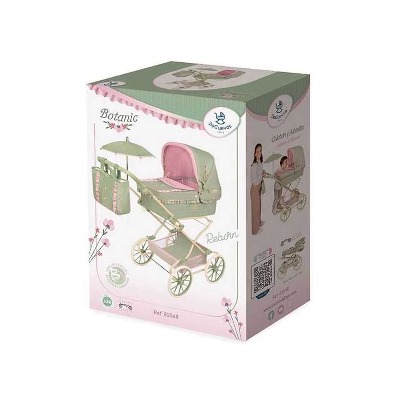 botanic coche reborn plegable con sombrilla y bolso (decuevas toys - 82068)
