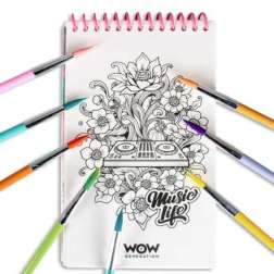 wow generation bloc de artista con pincel y lapices de acuarela (kids licensing - wow00173)