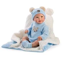 reborn hector 46 cm pelele azul de lana (muñecas guca - 10212)