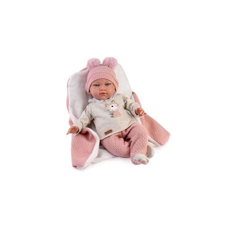 muÑeca con peso nerea 42 cm jersey punto beig (muñecas guca - 10270)